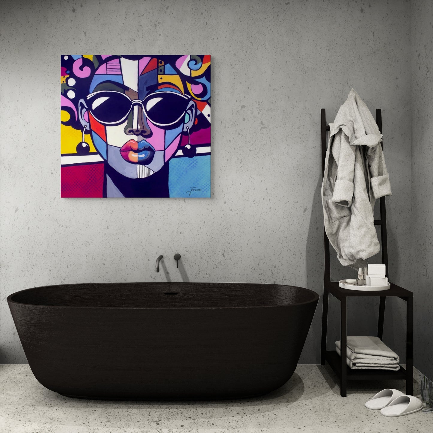 Alma - Original 30x30 Mixed Media Oil/Acrylic on Canvas