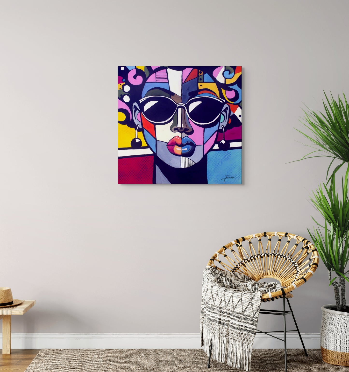 Alma - Original 30x30 Mixed Media Oil/Acrylic on Canvas