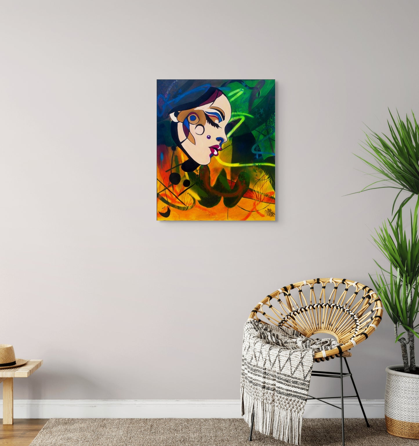 Daniela - Original 24 x 30 Mixed Media Oil/Acrylic on Canvas